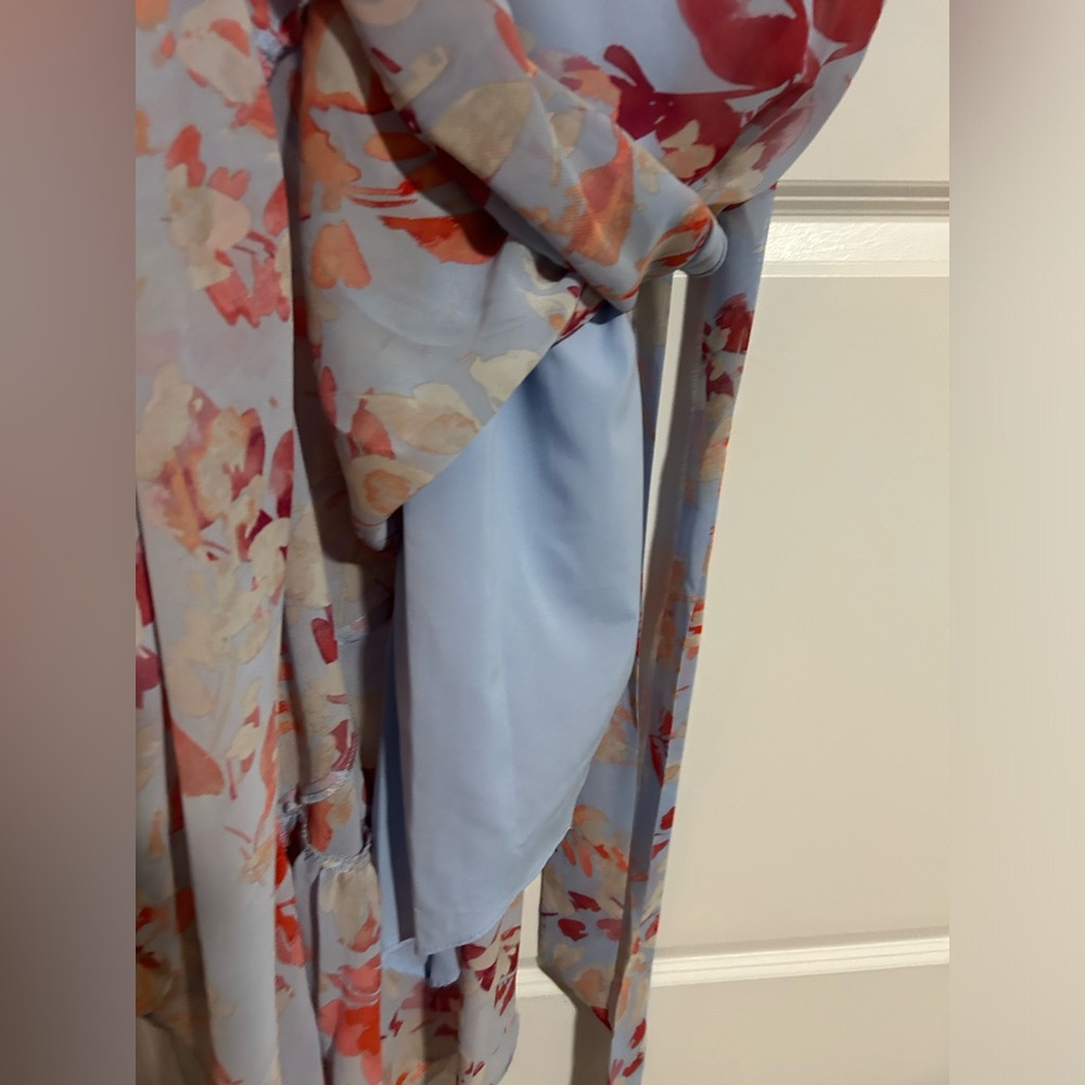 NWT Eliza J Women's V-Neck Floral Ruffle Hem Maxi Dress size 6 - Picture 6 of 9